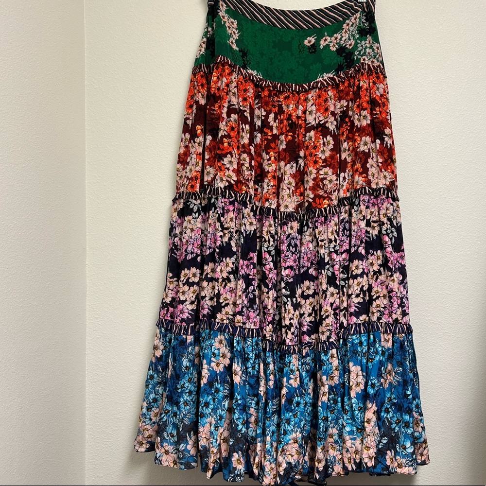 Anthropologie Anarosa tiered maxi skirt